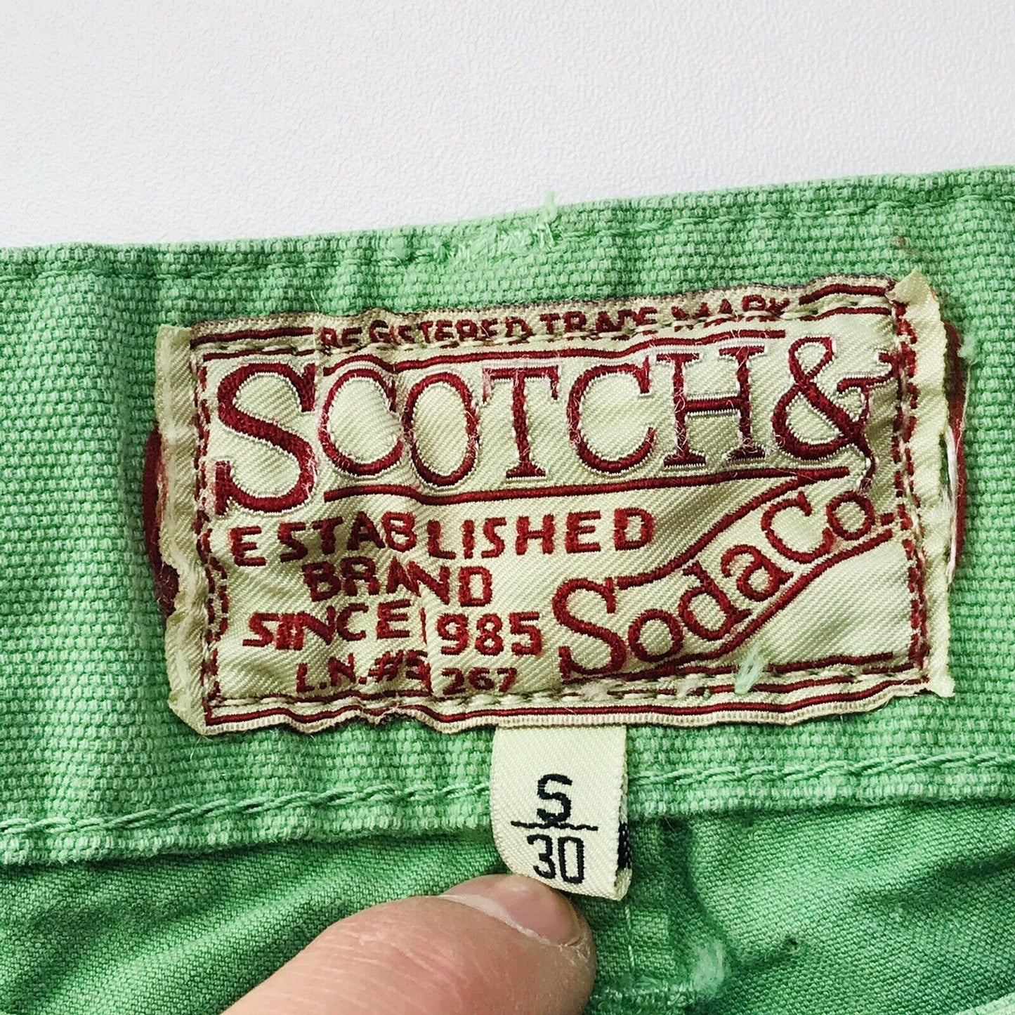 SCOTCH & SODA Green Regular Straight Fit Chino Pants Trousers S W30 / M W32