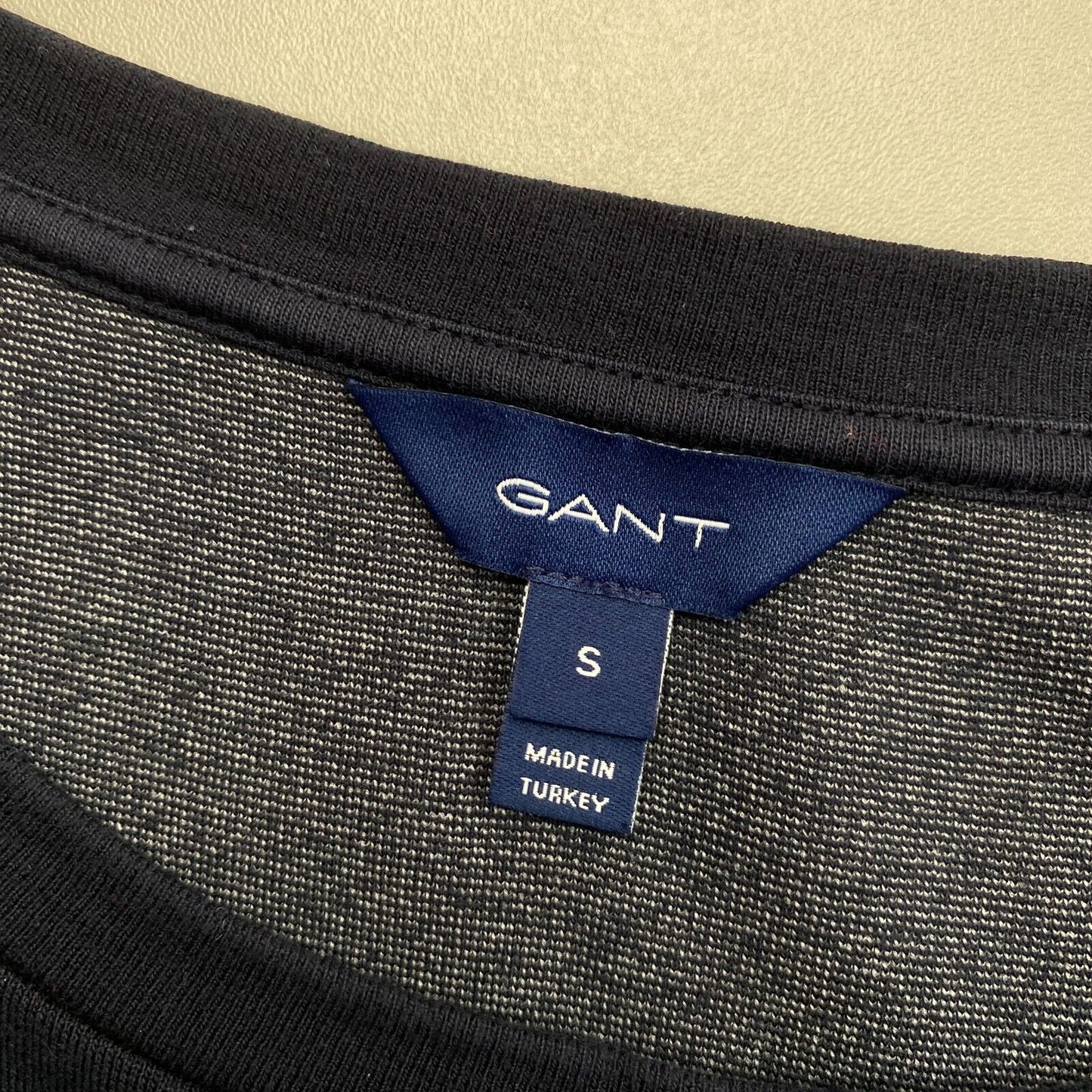 GANT Robe à manches longues rayée bleu marine à col rond Taille S