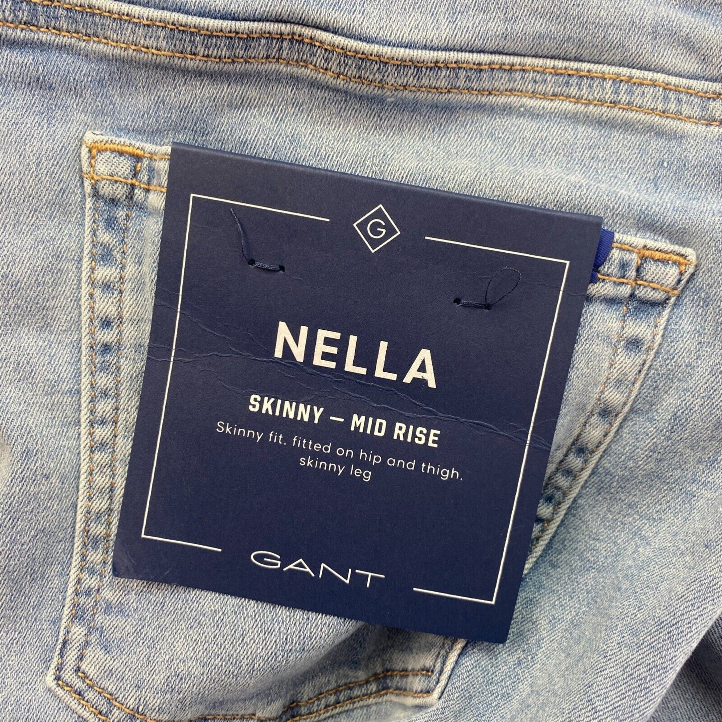 GANT NELLA Damen Hellblaue Röhrenjeans Größe S