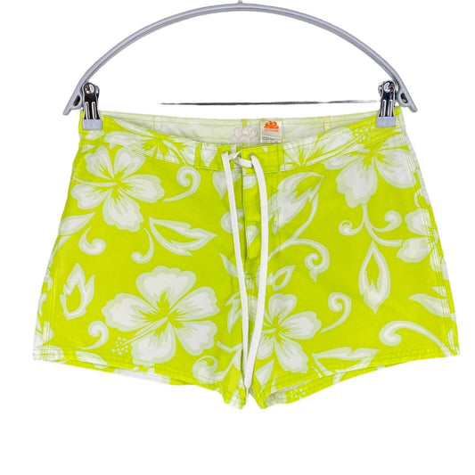 SUNDEK Floral Neon Green Swimwear Swimming Trunks Shorts Size 6 W30