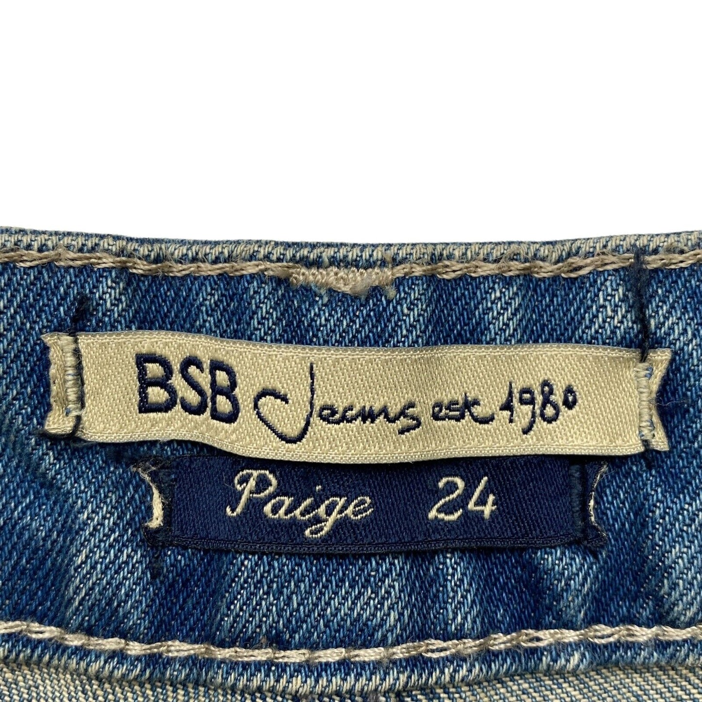 BSB Jeans Blue 100% Cotton Denim Boy Fit Bermuda Shorts Size 24 W29