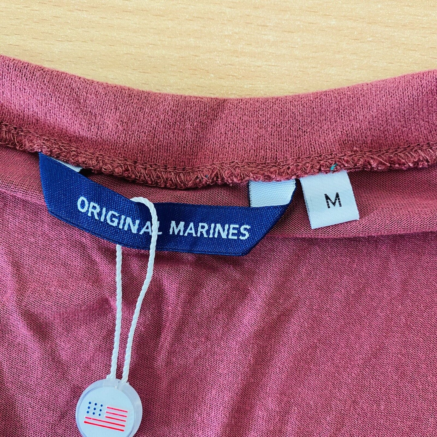 Original Marines Dark Red V Neck Cardigan Jumper Sweater Size M