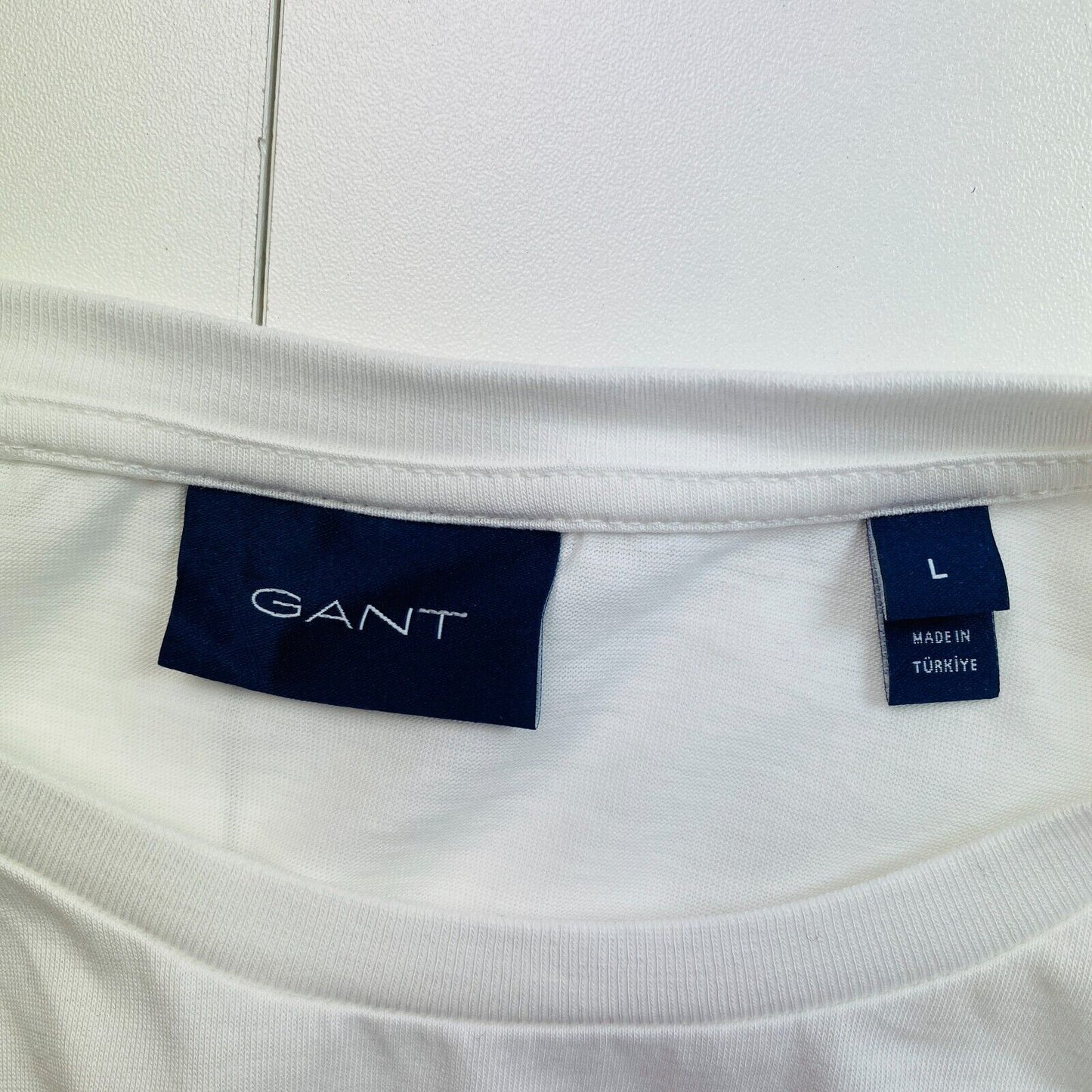 GANT White Solid Long Sleeves Crew Neck T-Shirt Size L