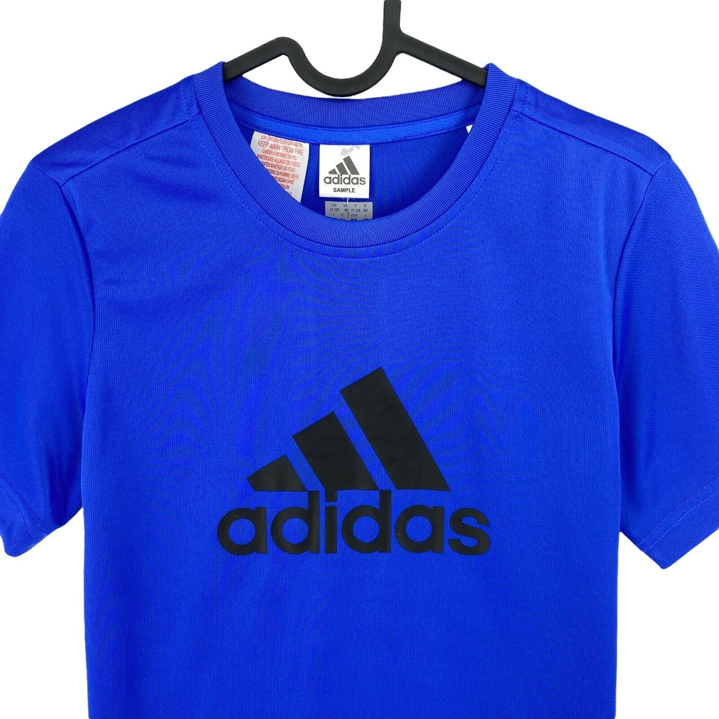 Adidas Climalite Youth Boys Blue Logo Crew Neck T-shirt Taille 11-12 ans