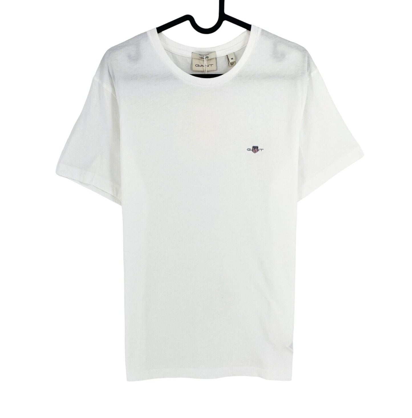 GANT Men White Slim Fit Shield Crew Neck Short Sleeve T Shirt Size M