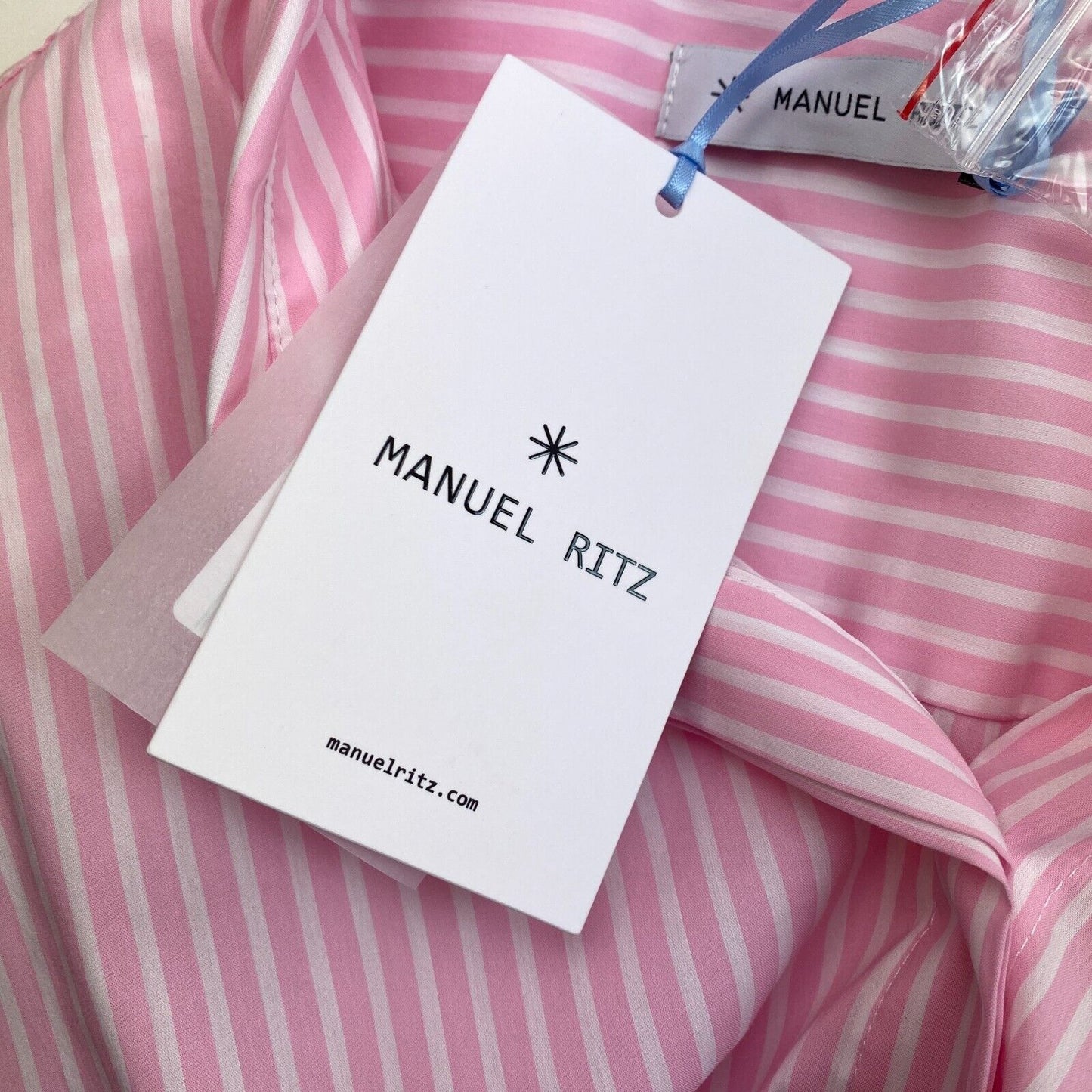 MANUEL RITZ Pink Striped Shirt Size XL