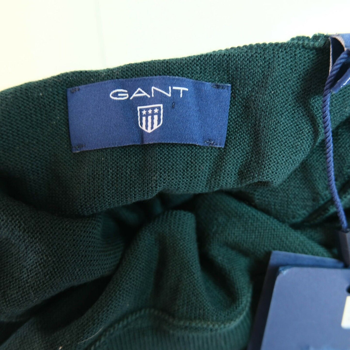 GANT Dark Green Fine Merino Wool Turtle Neck Sweater Jumper Size S