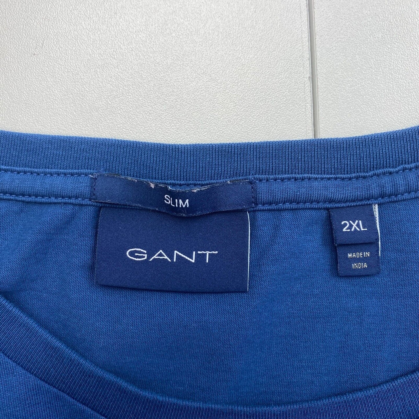 GANT Men Navy Blue Original Slim Fit Crew Neck SS T Shirt Size 2XL XXL Short