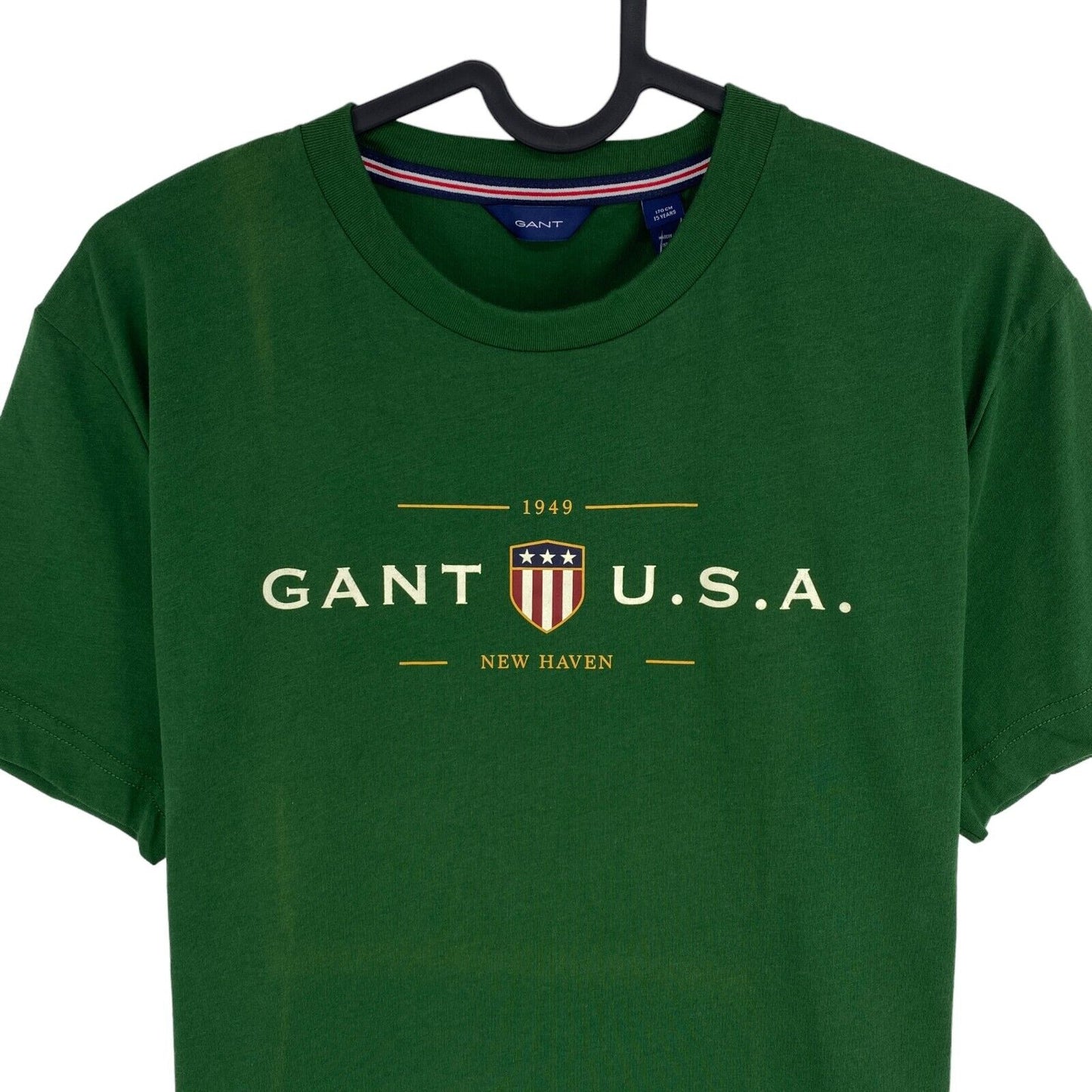 GANT Boys Dark Green Banner Shield Crew Neck T-Shirt Size 15 Years 170 cm