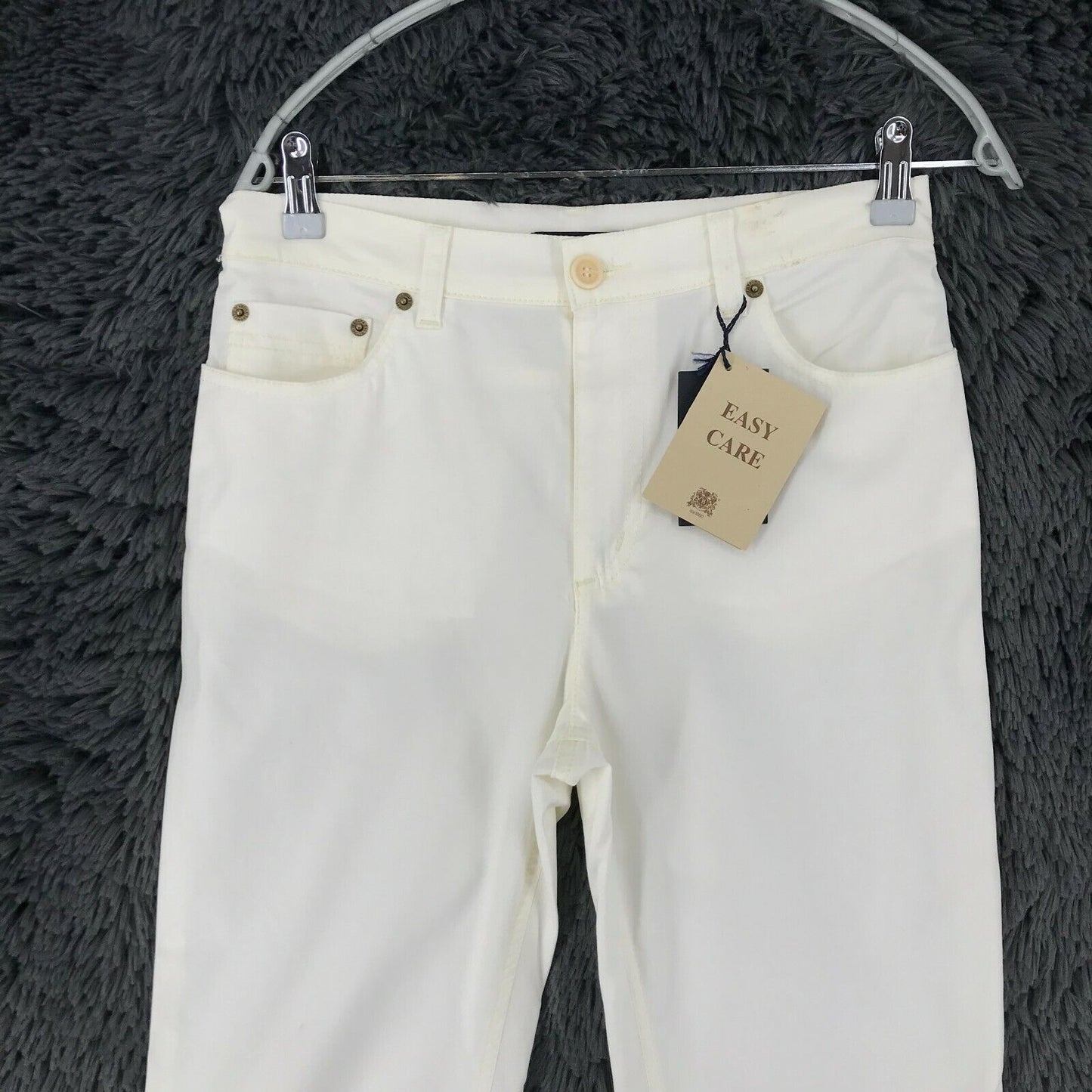 MARINA YACHTING Women White Regular Straight Fit Chino Trousers Size W29