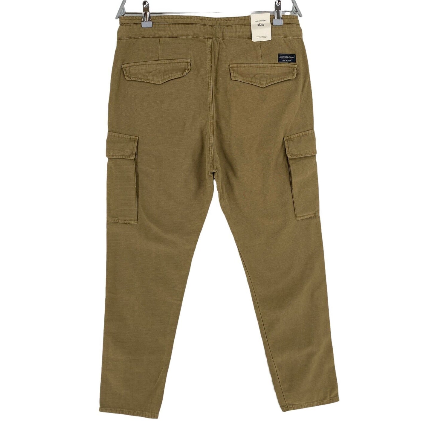 RRP €109 Scotch & Soda Brown Loose Tapered Fit Cargo Pants Size W30 L32