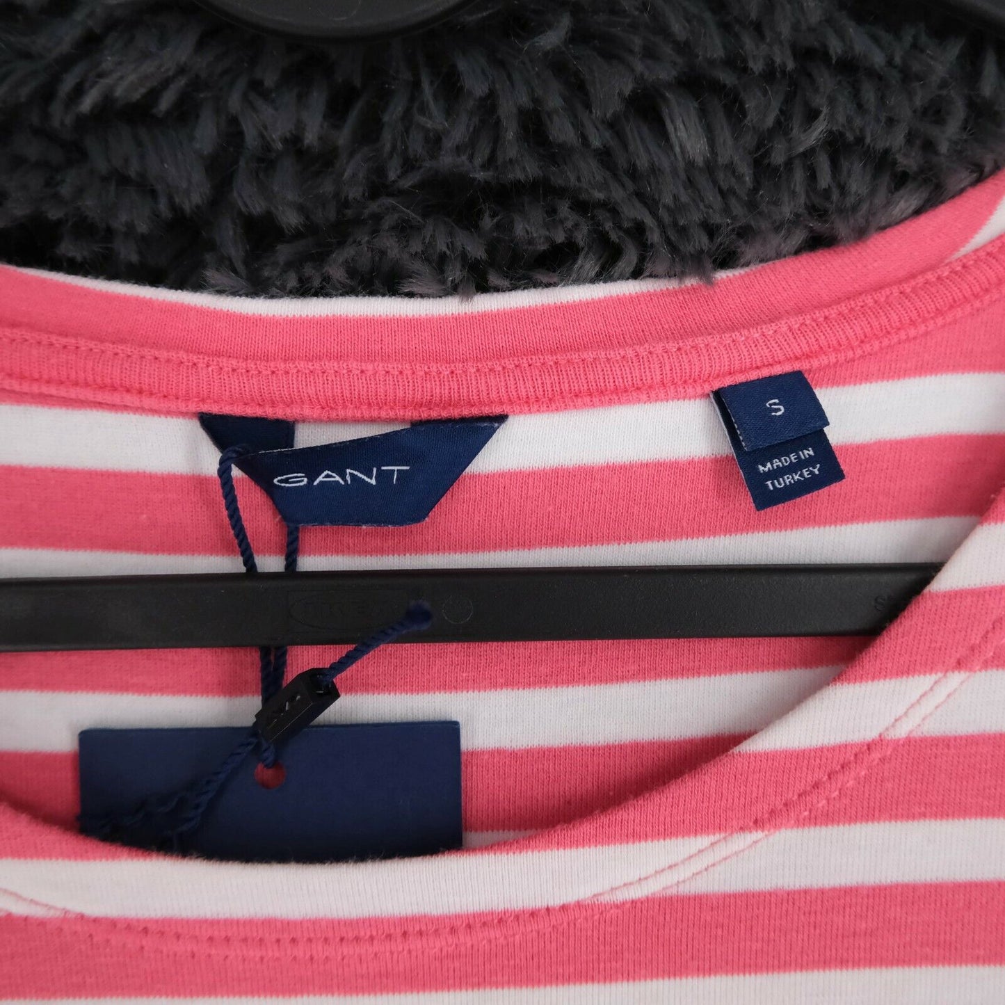 GANT Pink Striped Crew Neck T Shirt Size S