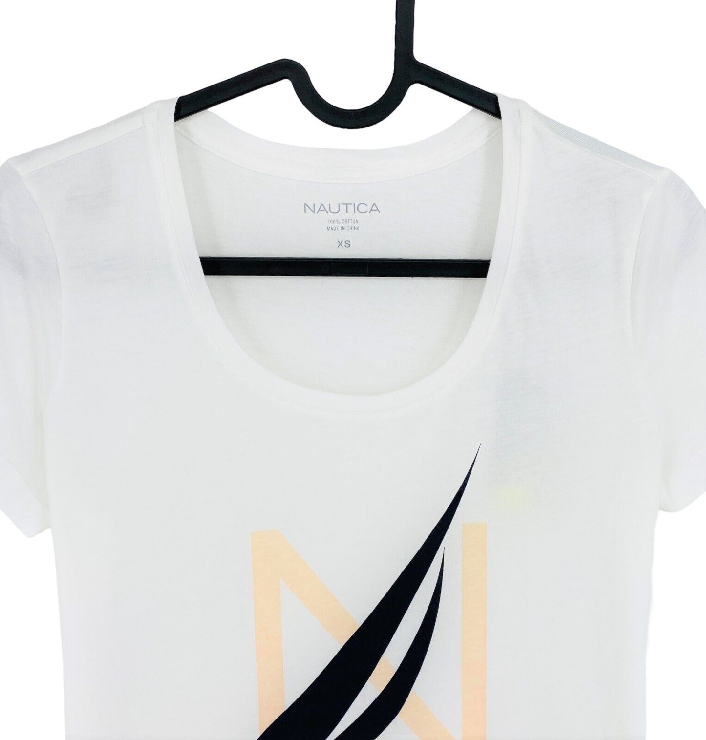 NAUTICA White Scoop Neck T Shirt Size XS