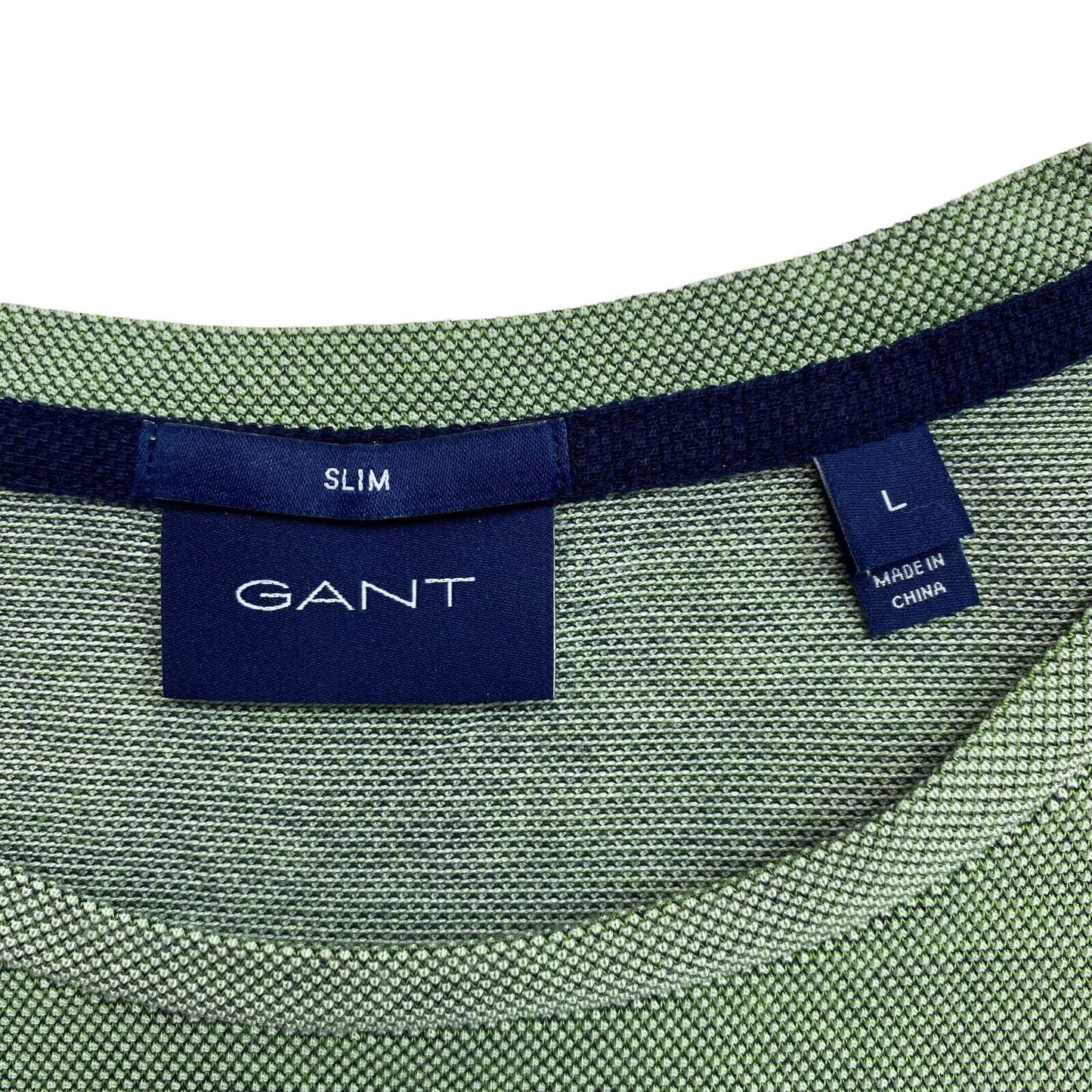 GANT Green 4-Col Oxford Slim Crew Neck T-Shirt Size L