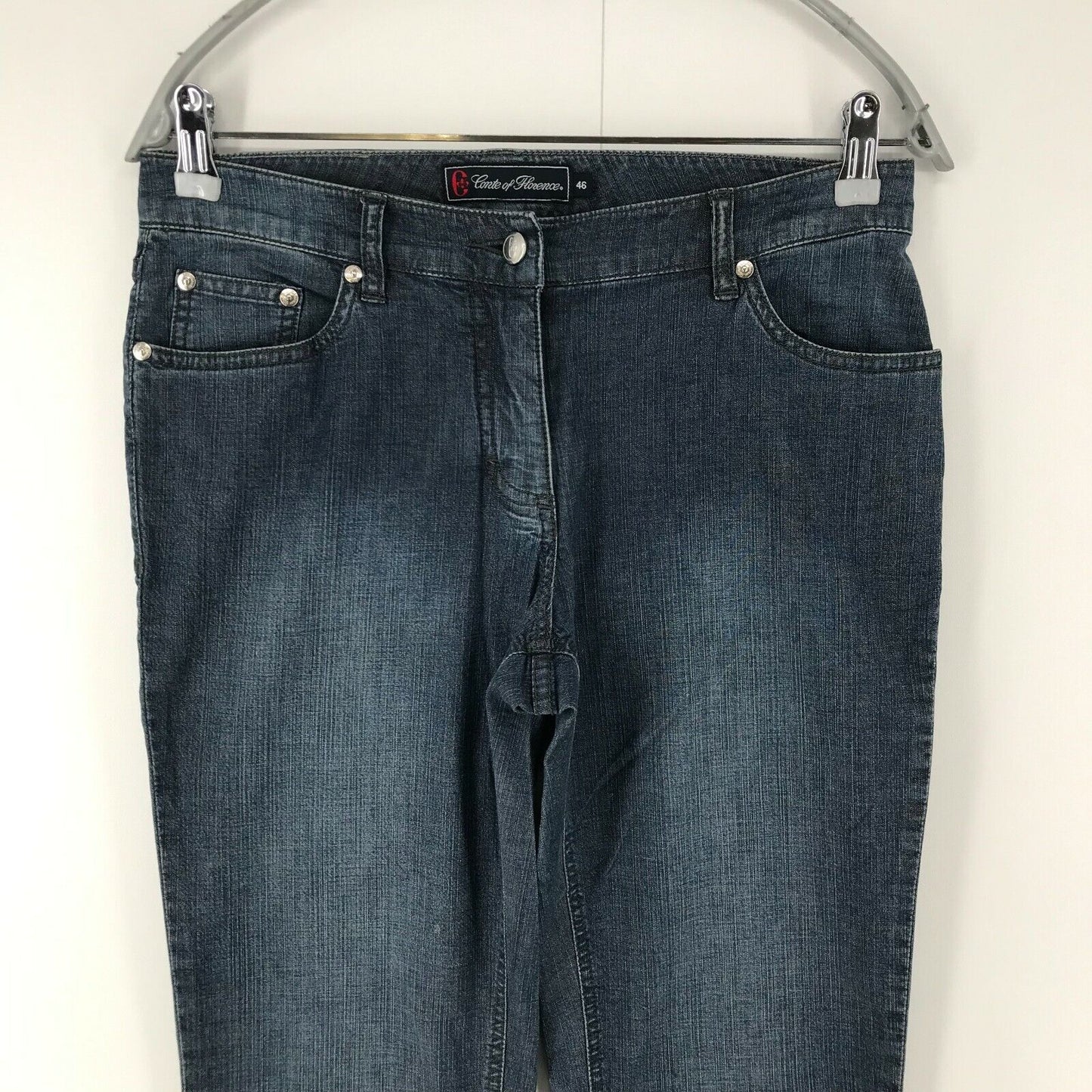 Conte of Florence Damen Jeans, Blau, Regular Straight Fit, Größe 46 W29