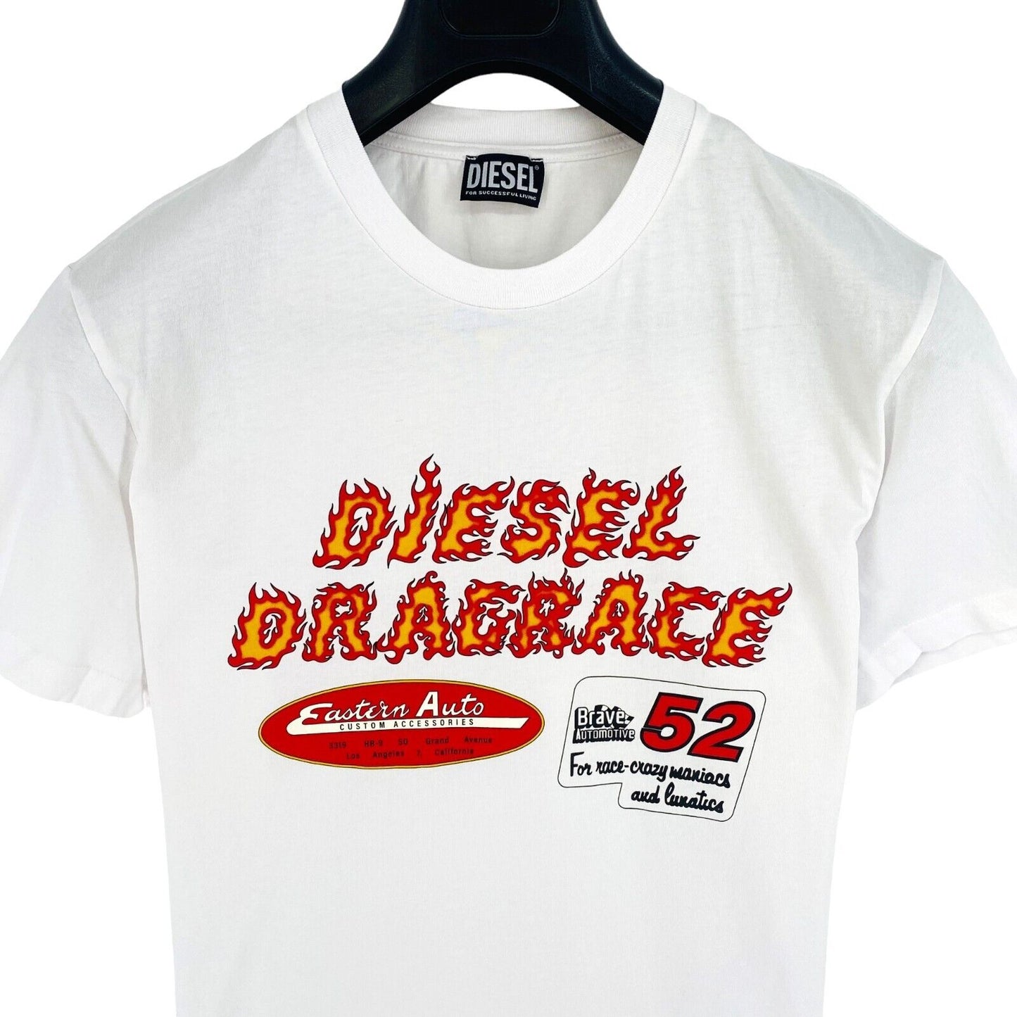 DIESEL Men White T-DIEGOR-C7 Crew Neck Short Sleeves T Shirt Size 2XL XXL