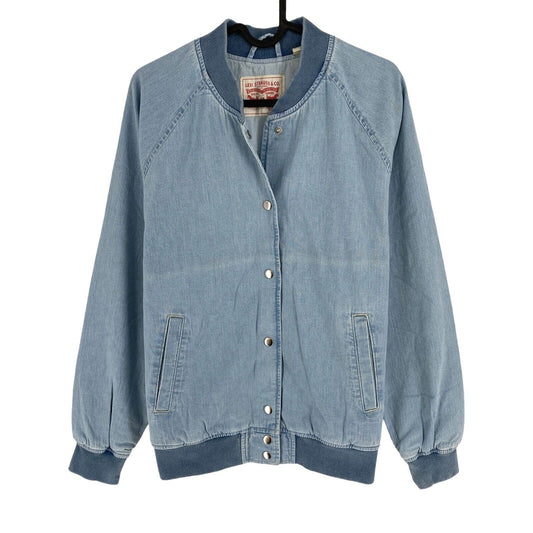 Levi`s Women Blue Denim Bomber Jacket Coat Size M