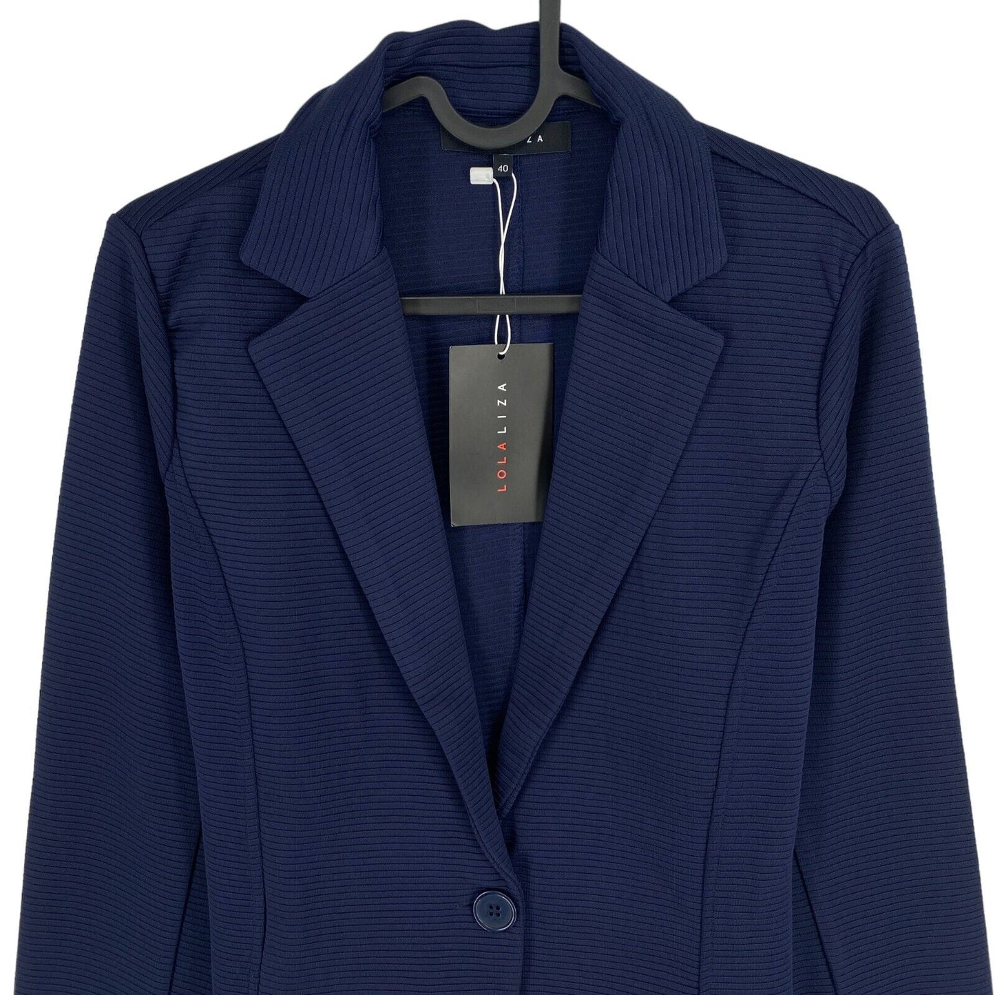 LOLA LIZA Dark Blue Blazer Jacket Size EU 40 UK 12 US 10