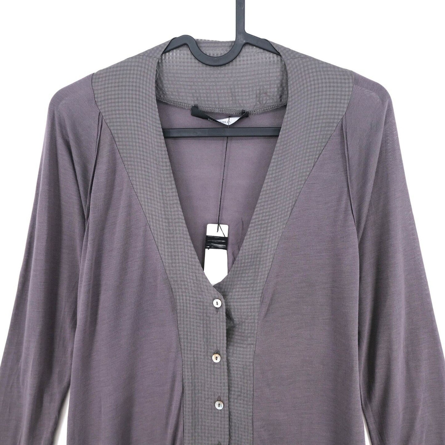 RRP €141 SITA MURT Dark Grey V Neck Long Sleeves Cardigan Jumper Size S M