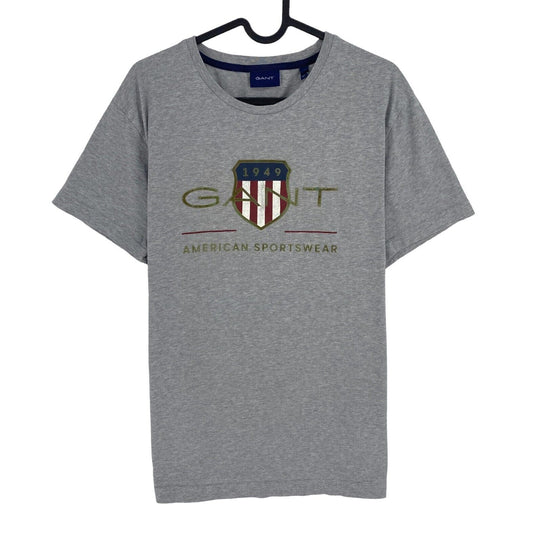 GANT Men Grey Archive Shield Crew Neck Short Sleeves T Shirt Size L