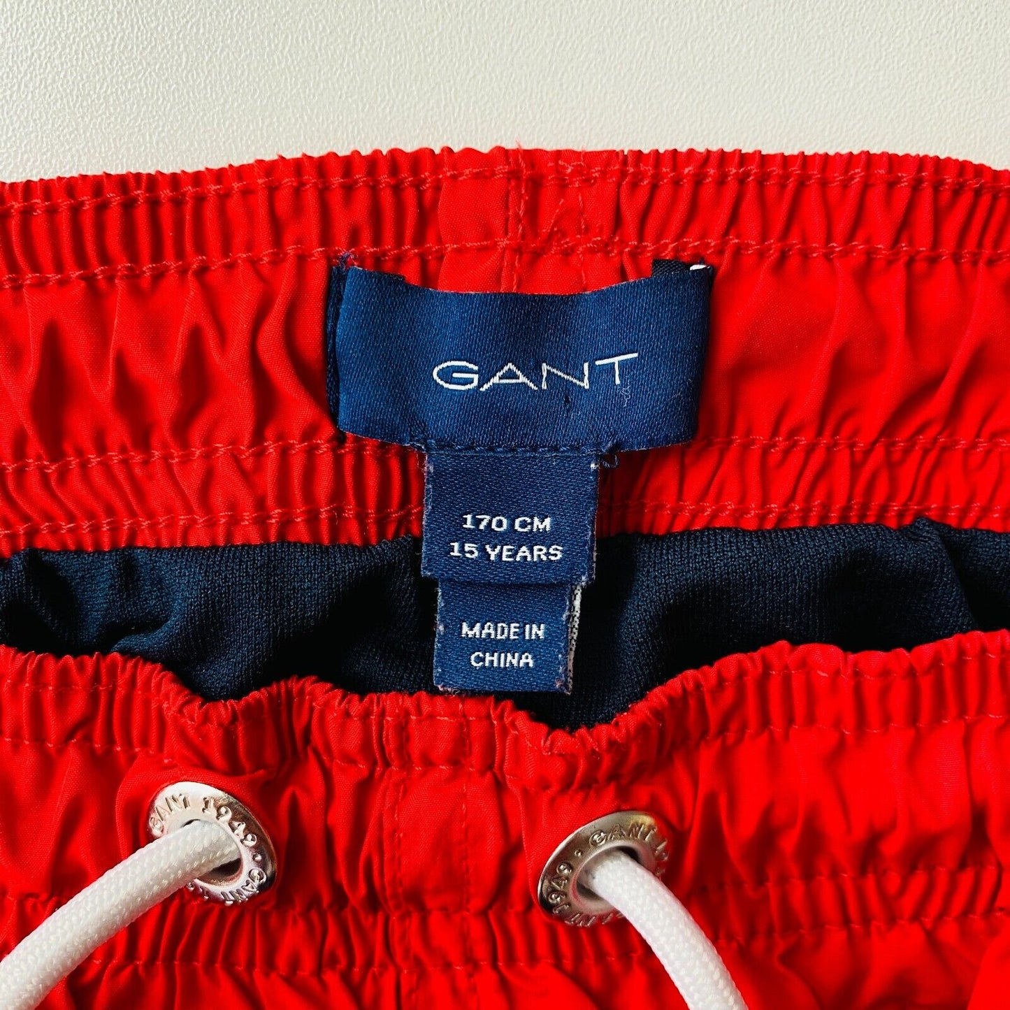 GANT Swimwear Boys Red Regular Fit Swim Bottoms Shorts Size 170 cm 15 Years