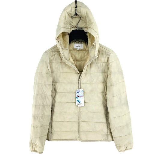 Celio* Men Beige Padded Hooded Jacket Coat Size M