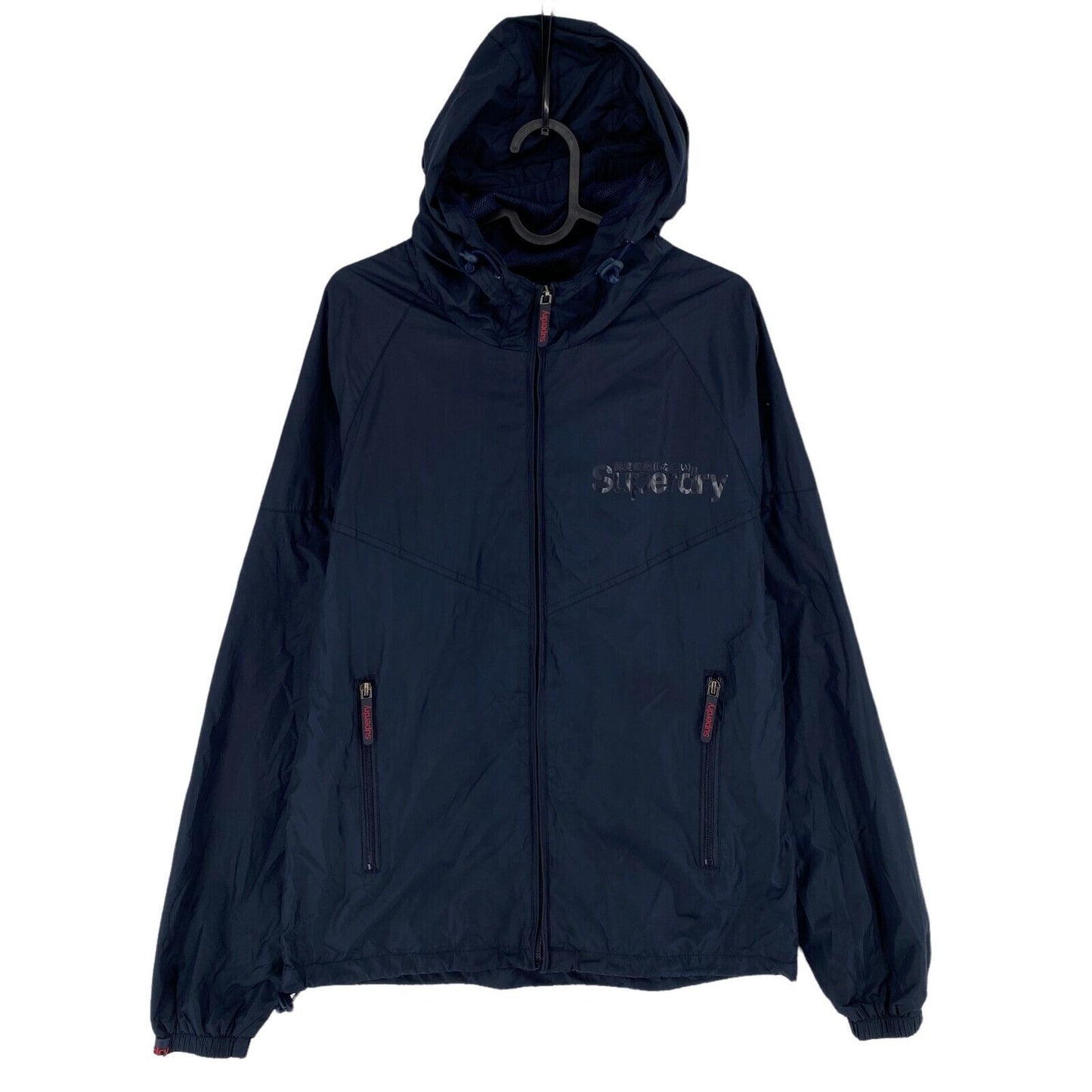 SUPERDRY SPORT TRACK + FIELD Navy Blue Hooded Jacket Size S