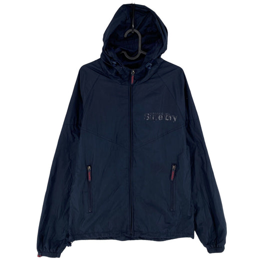 SUPERDRY SPORT TRACK + FIELD Navy Blue Hooded Jacket Size S