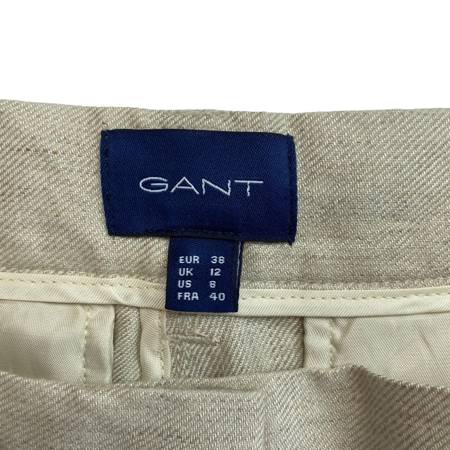 GANT Pantalon chino en lin marron clair Pantalon Taille EU 38 UK 12 US 8