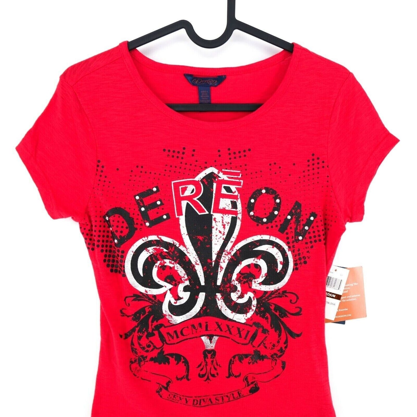 DEREON Rouge Crew Neck Top T Shirt Taille M