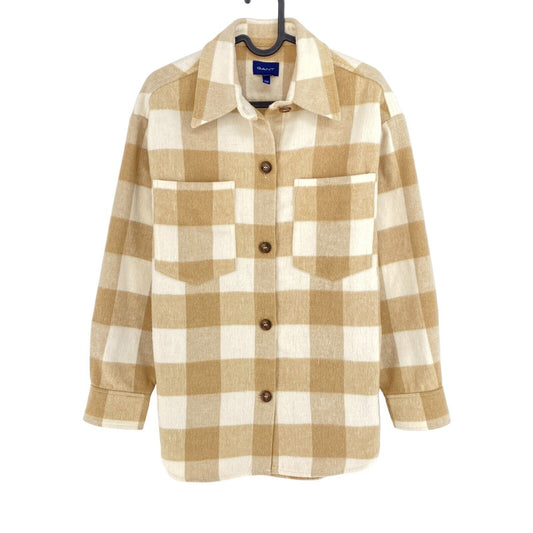 GANT Light Brown Relaxed Check Over Shirt Size EU 32 UK 4 US 2