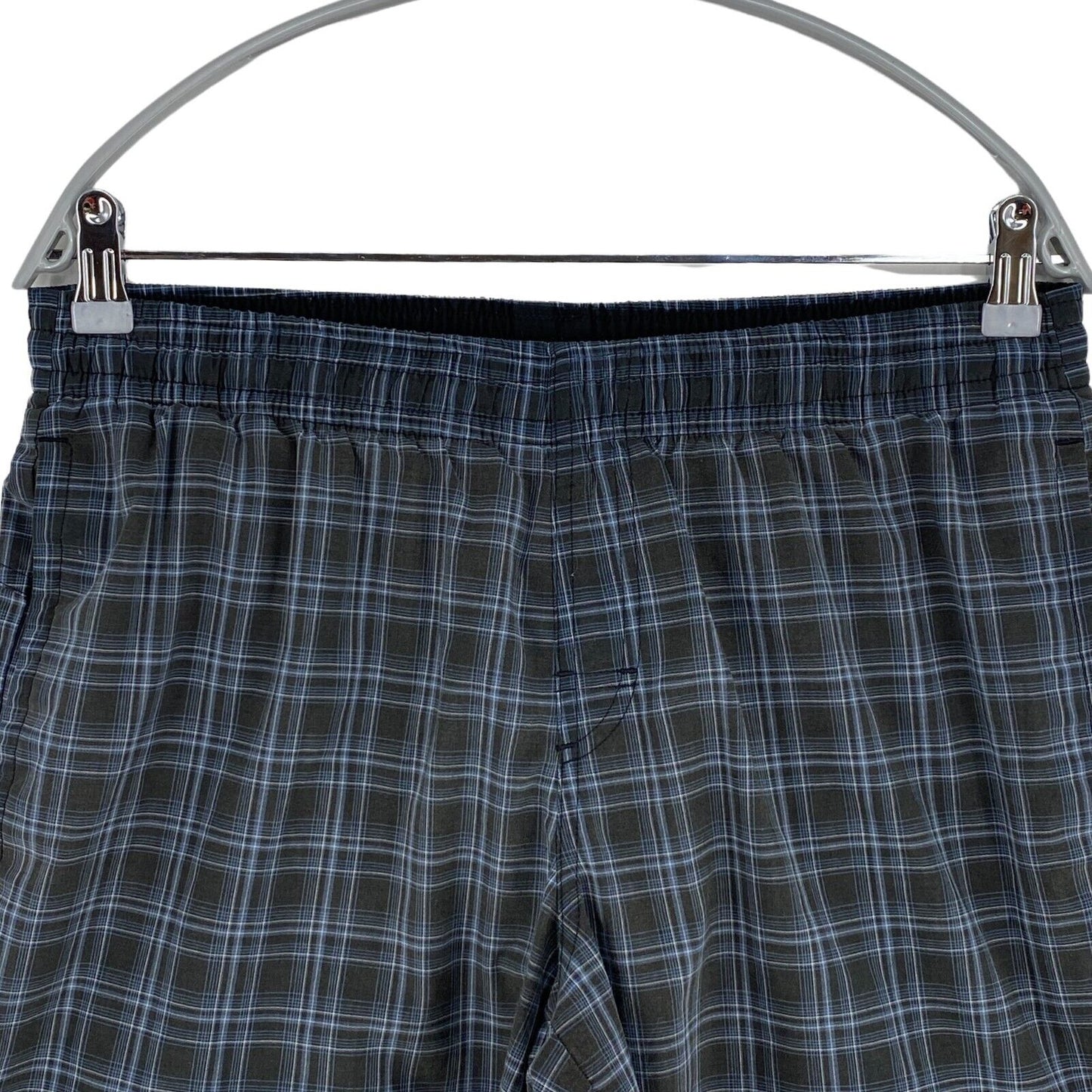 adidas Plaid Dunkelgraue Activewear-Shorts aus Baumwollmischung, Größe M W29