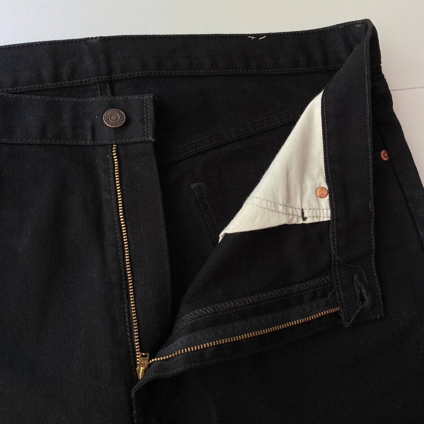 Levi's 630 02 1970s Vintage Orange Tab Black Regular Straight Fit Jeans W38 L32