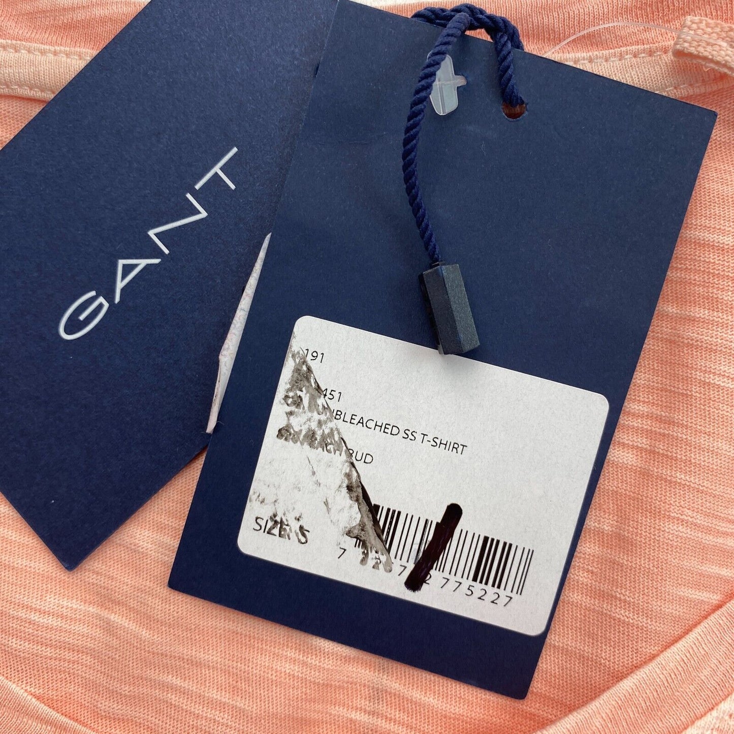 GANT Orange Rose Soleil Blanchi Col V T-shirt Taille S