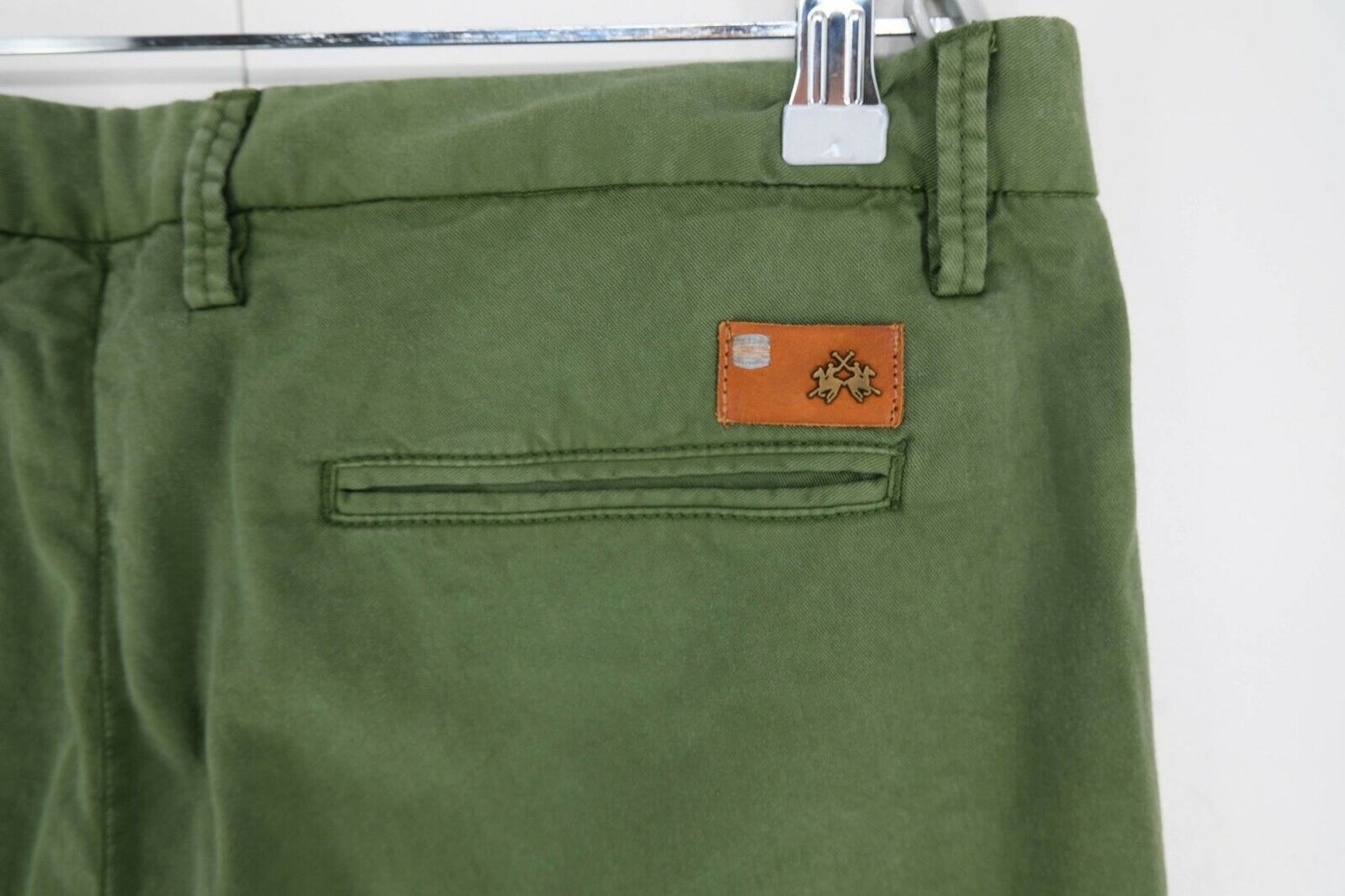 LA MARTINA Green Cotton Chino Regular Fit Pants Trousers Size W34 L34