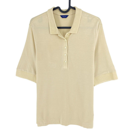 GANT Braunes Piqué-Poloshirt mit Kragen und Detail, Größe L