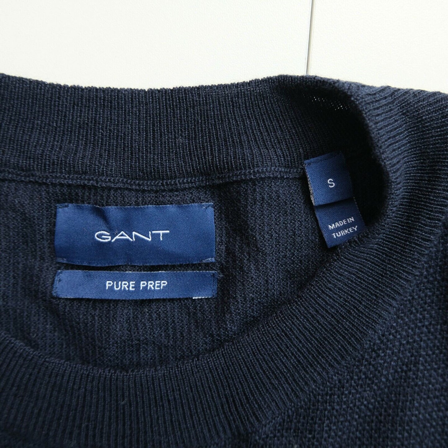 GANT Navy Blue Crew Neck Pure Prep Sweater Jumper Size S