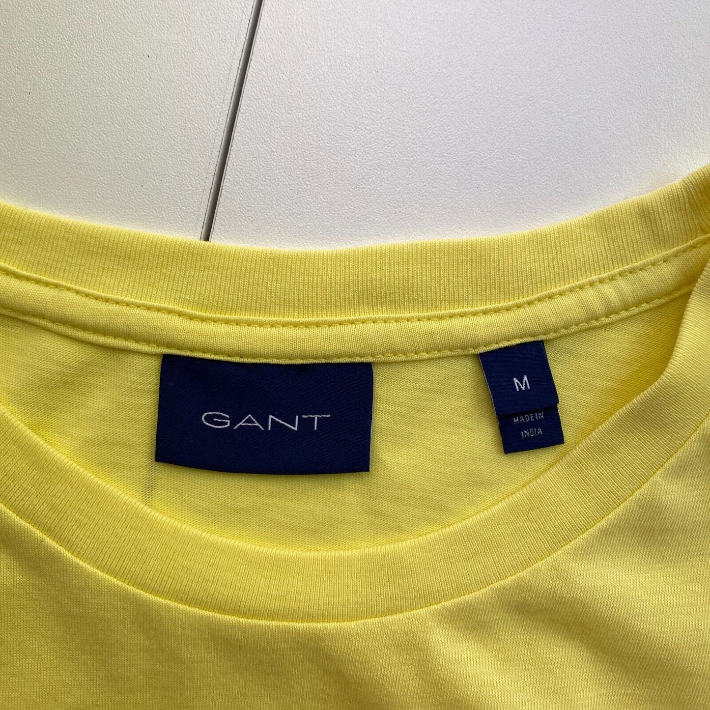 GANT Men Yellow Original Crew Neck Short Sleeves T Shirt Size M