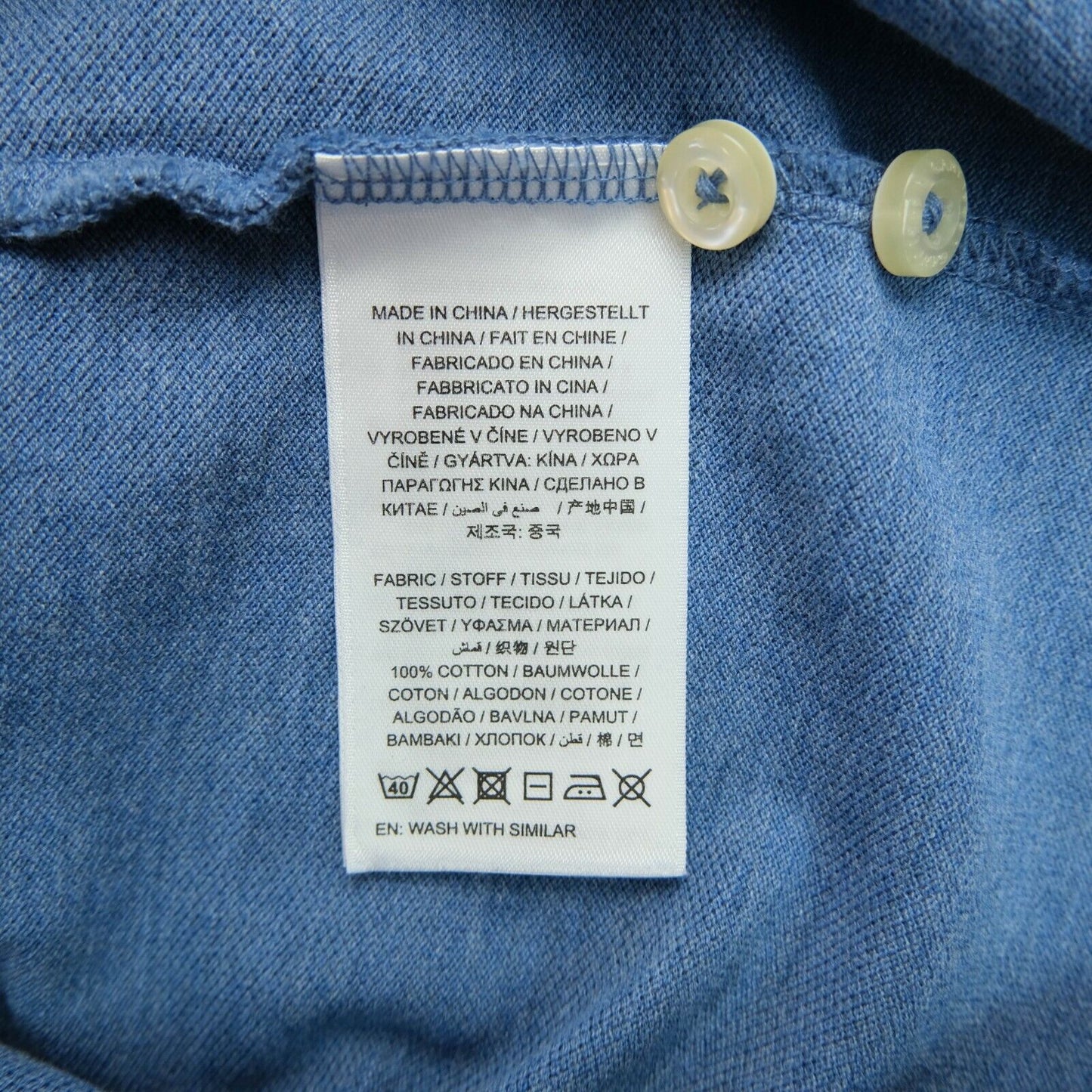 GANT T-Shirt mit Polokragen und schmalem Logo, Blau, Größe L