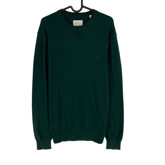 GANT Dark Green Cotton Silk Crew Neck Sweater Pullover Size L