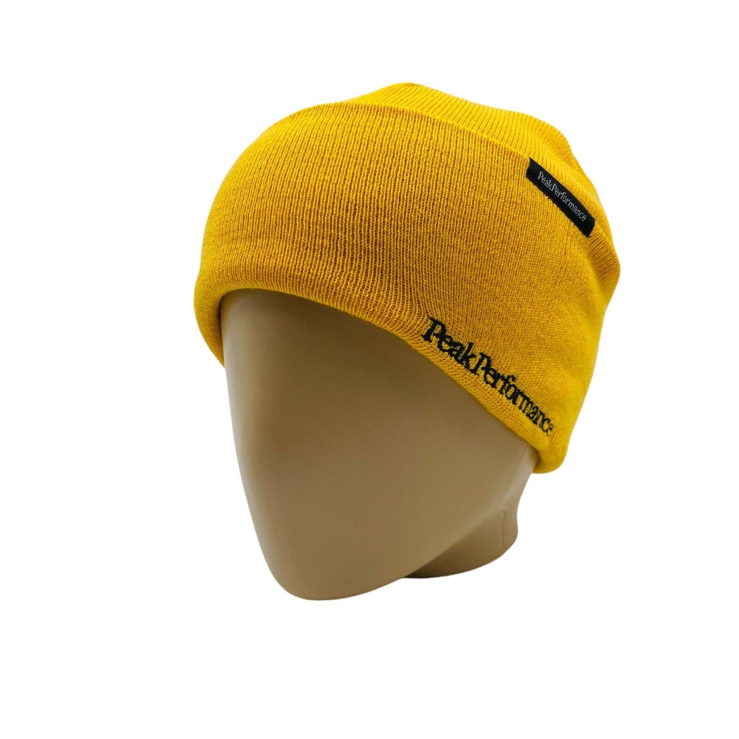 Peak Performance Unisex Yellow Merino Wool Blend Beanie Winter Hat Size S / M