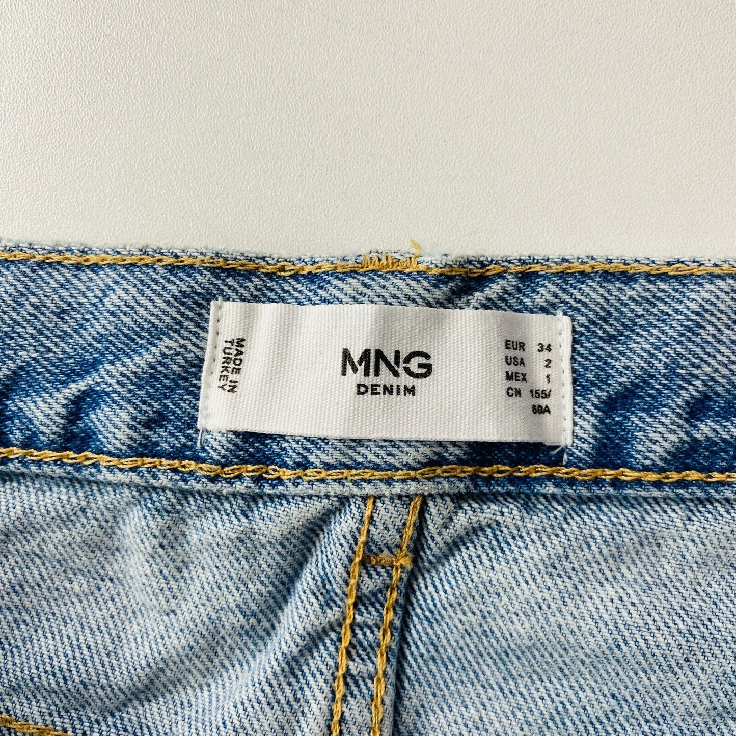 MANGO Women Blue Mid Waist Regular Straight Fit Jeans Size EUR 34 US 2 W25