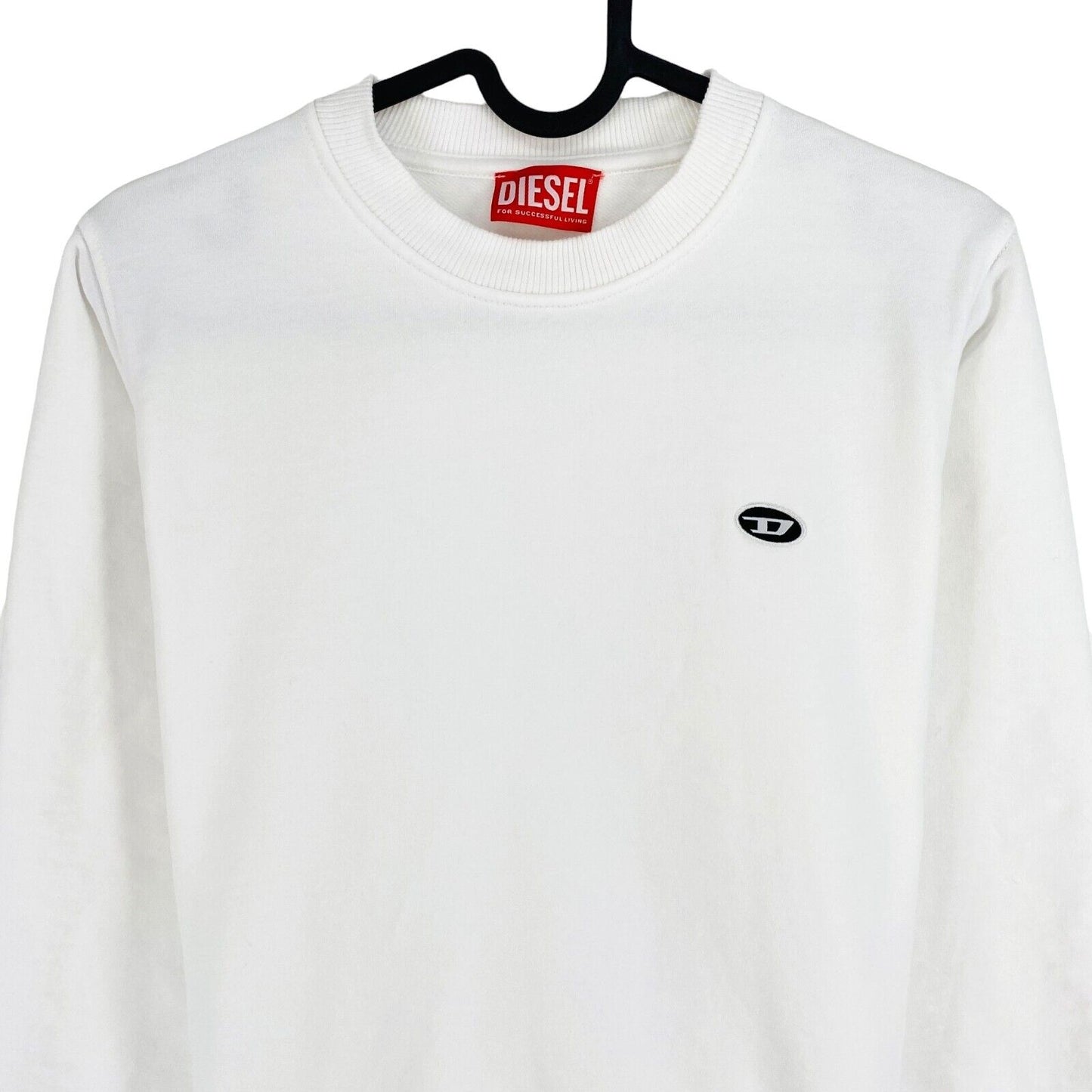 DIESEL Women White F_REGGY_DOVAL_PJ Crew Neck Jumper Sweater Size S