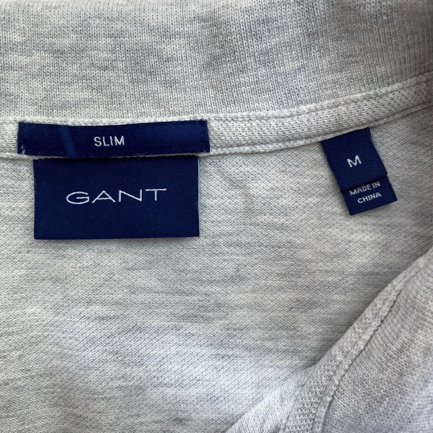 GANT Gris Slim Pique Rugger Polo Neck T Shirt Taille M