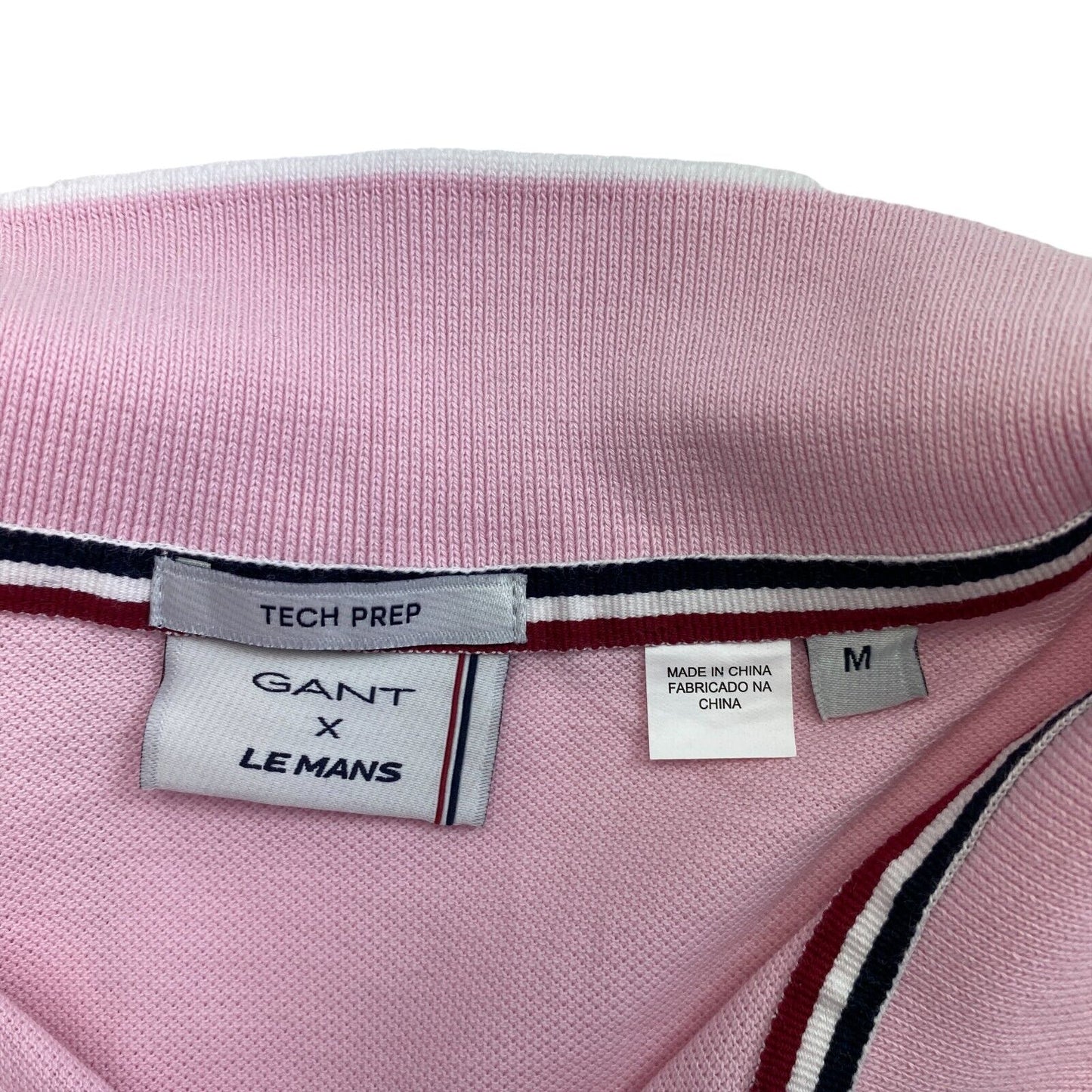 GANT x LE MANS Pink Tech Prep Logo Piqué Poloshirt Größe M