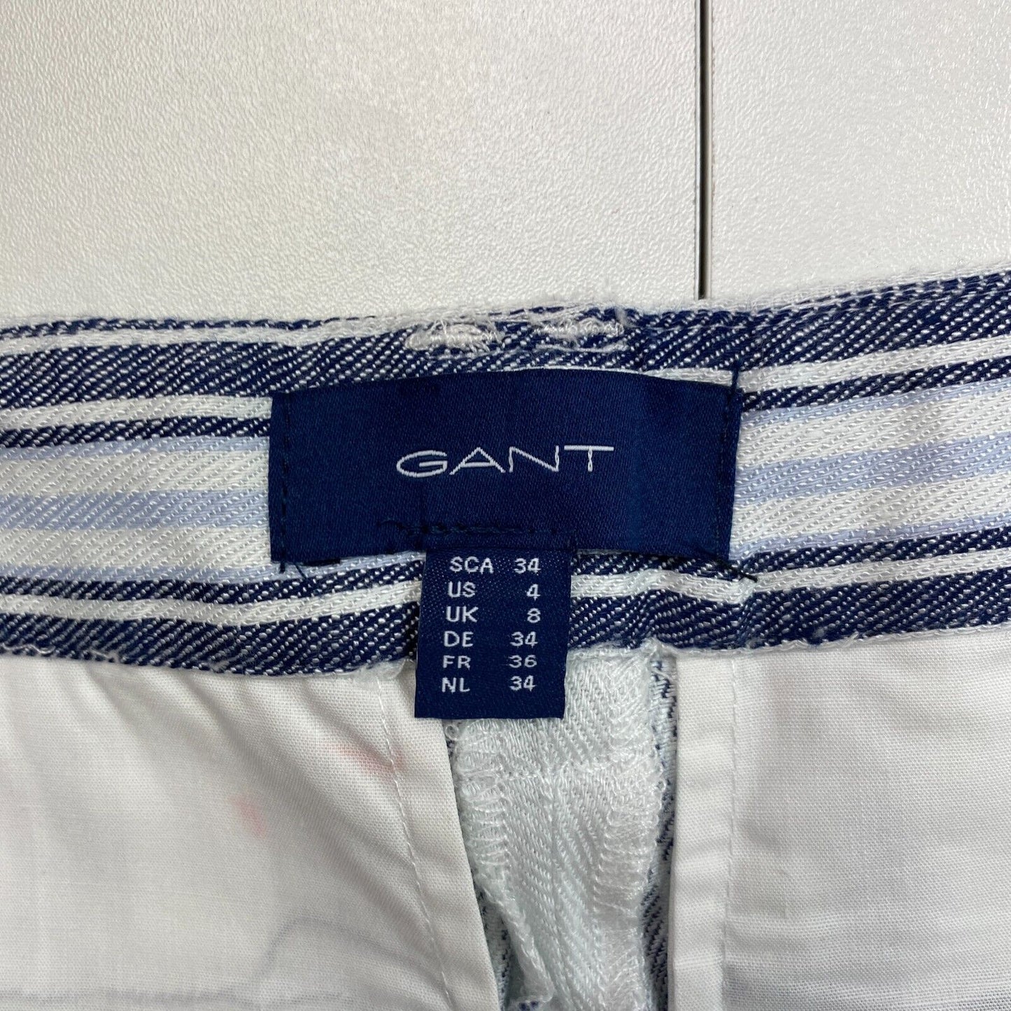 GANT White Striped Linen Cigarette Pants Trousers Size EU 34 UK 8 US 4