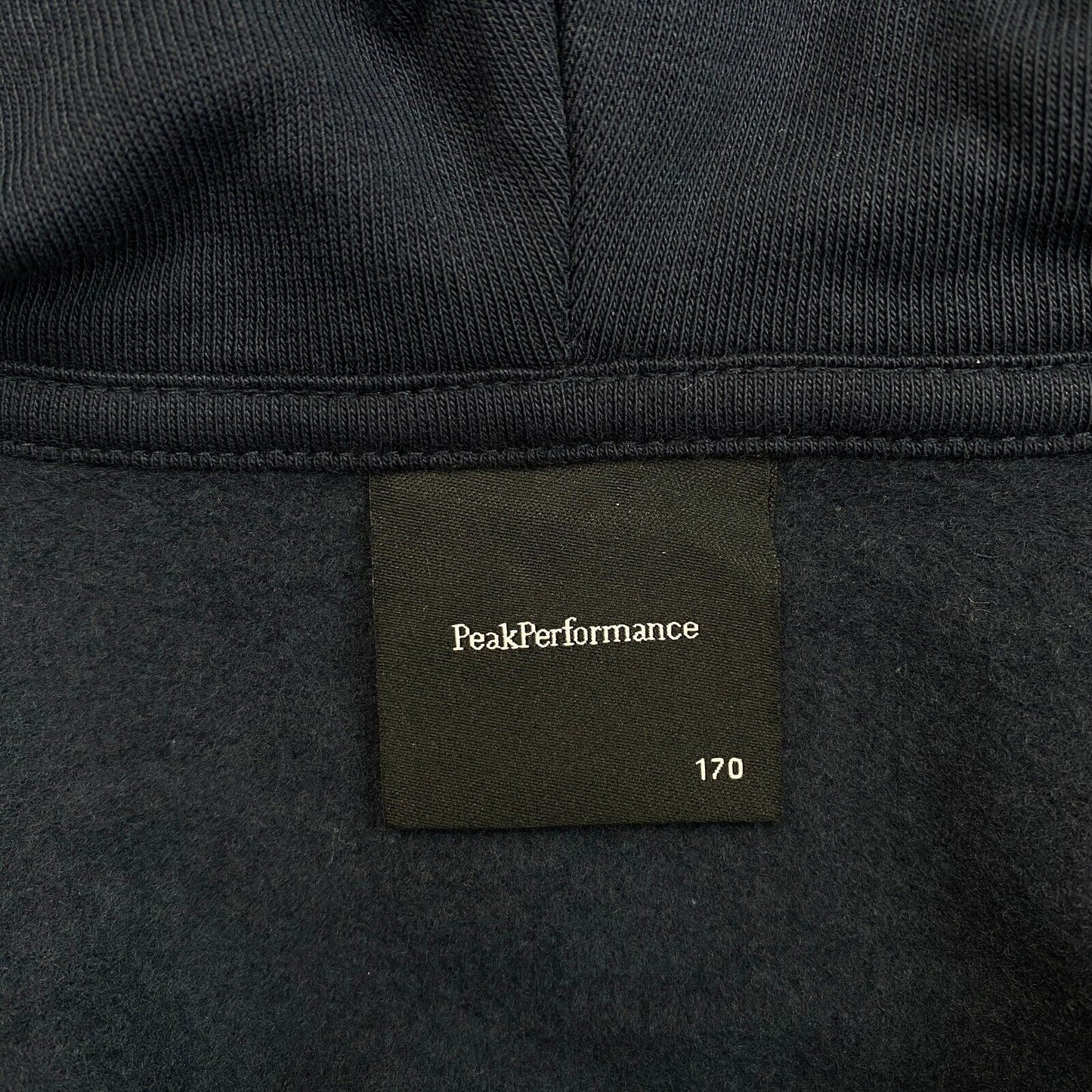 Peak Performance JR Kapuzenpullover mit durchgehendem Reißverschluss, Marineblau, Größe 170 cm