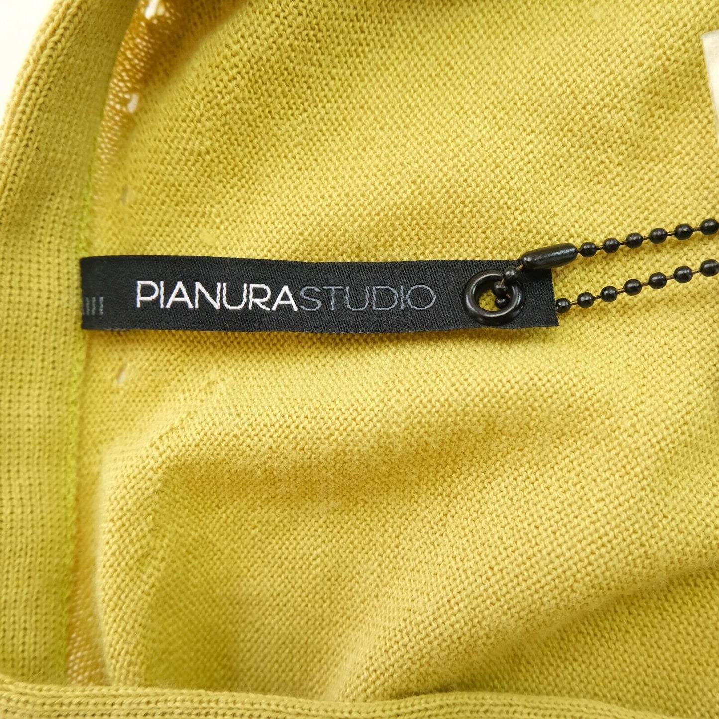 PIANURA STUDIO Yellow V Neck Long Wool Blend Cardigan Sweater Size 42