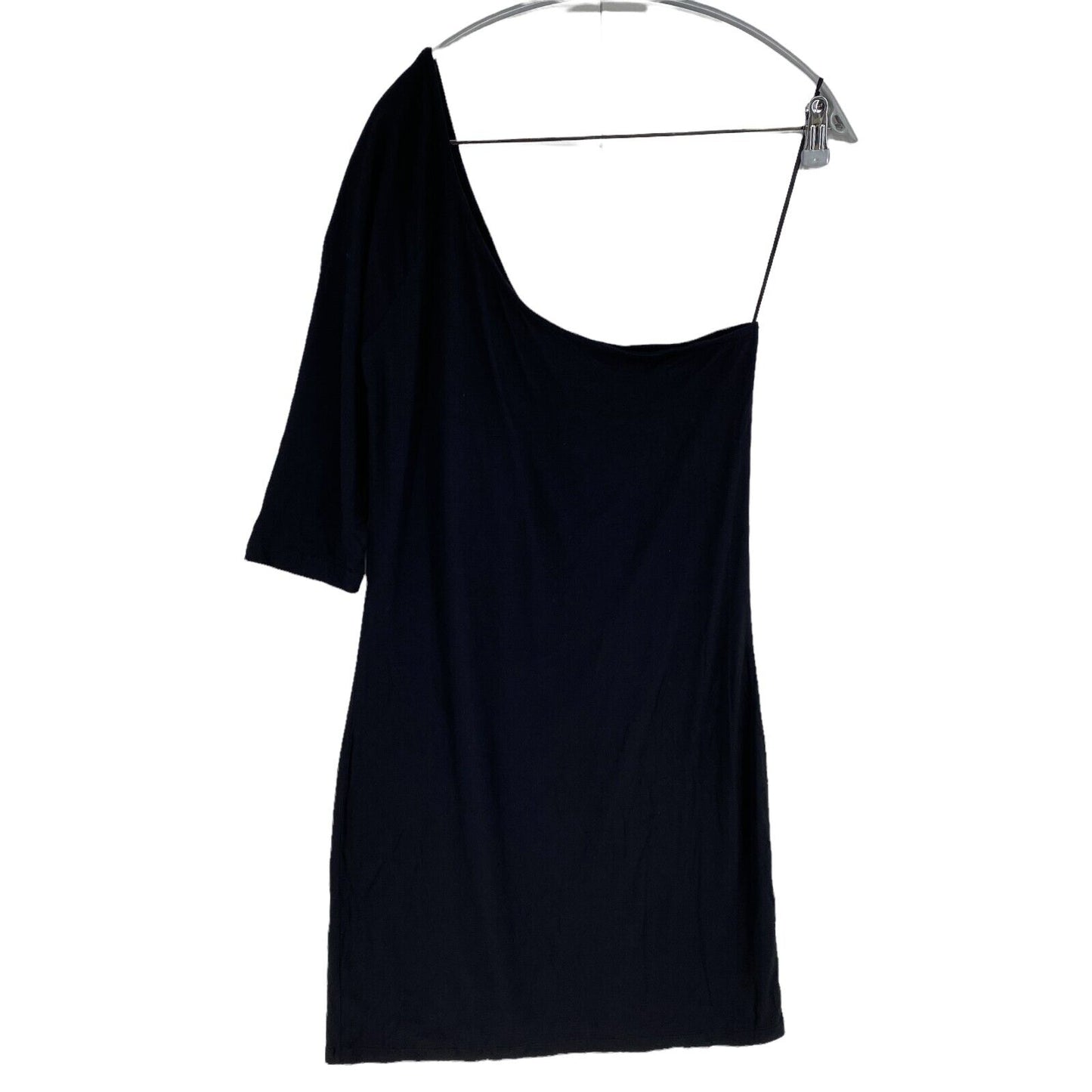 B-Soul Black One Shoulder 3/4 Sleeve Jersey Shift Dress Size L