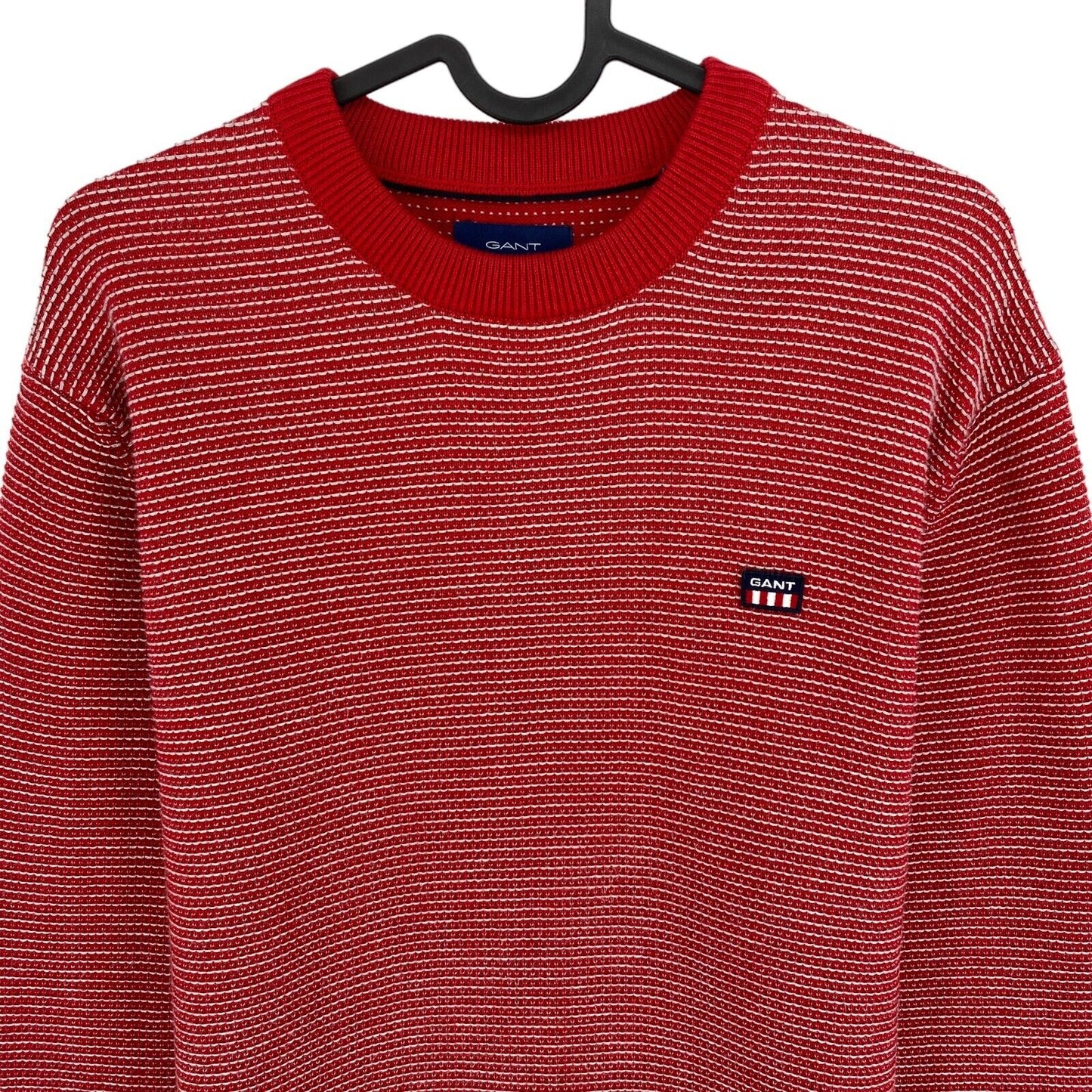 GANT Red Light Texture Crew Neck Sweater Jumper Size S